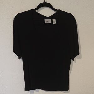 Chico's Classic Black Short Sleeve Top
